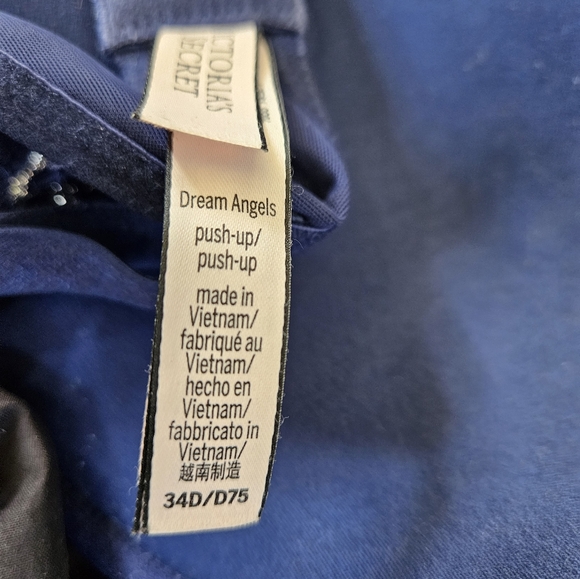 Dream Angels Silver Navy Blue Push-Up Underwire Bra - Picture 10 of 12